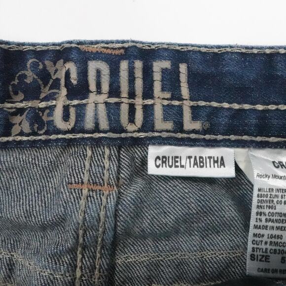 Cruel Jeans Womens 5L Blue Low Rise Bootcut Boho Western Thick‎ Stitch Tabitha - Picture 3 of 16